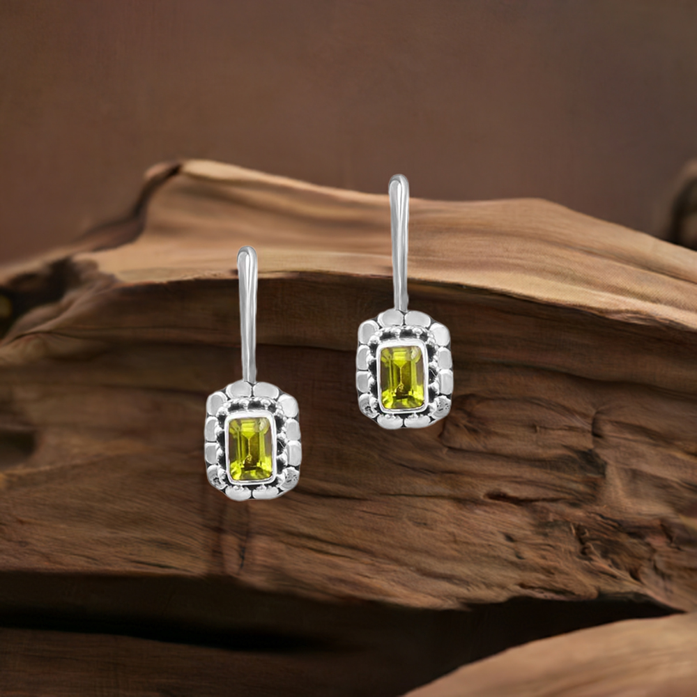 Citrine Semi Precious Gemstone Earring In 925 Solid Silver Handmade Jewelry 925SE20