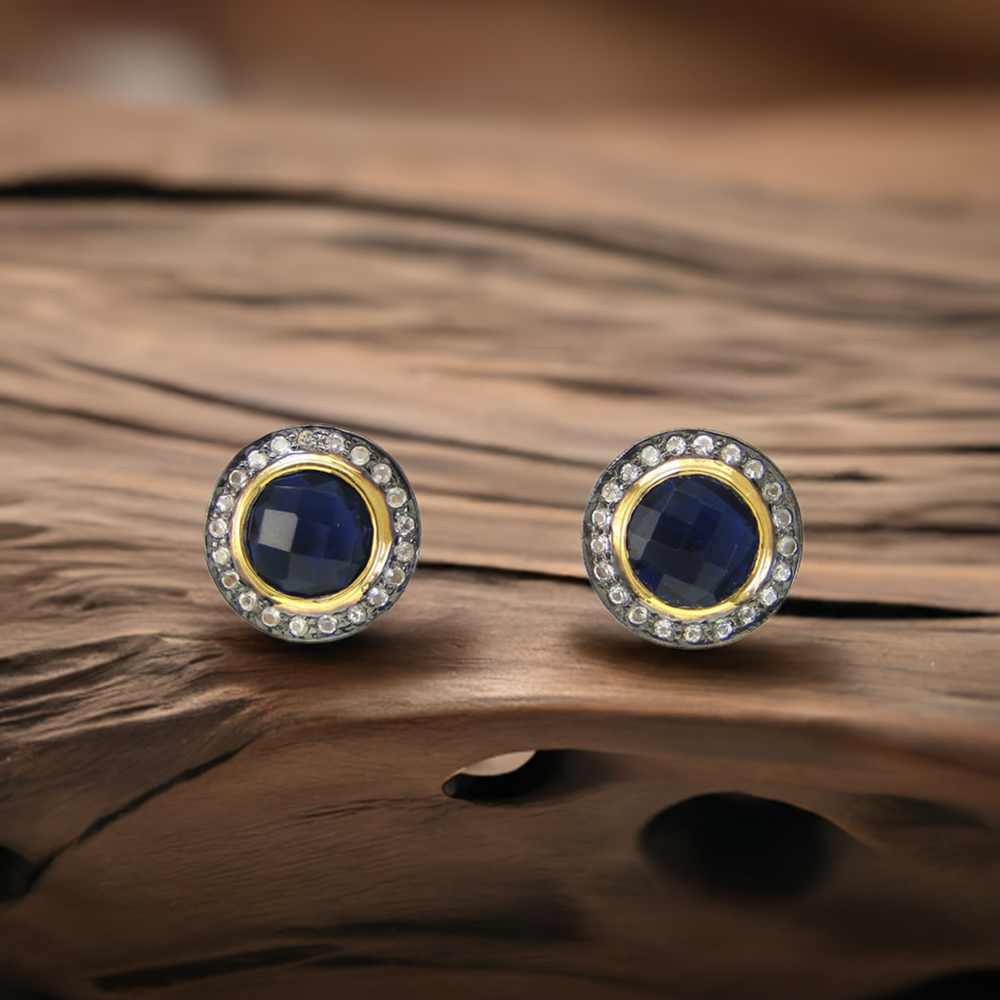 Genuine Iolite Gemstone Earrings In Solid 925 Silver 925SE2006