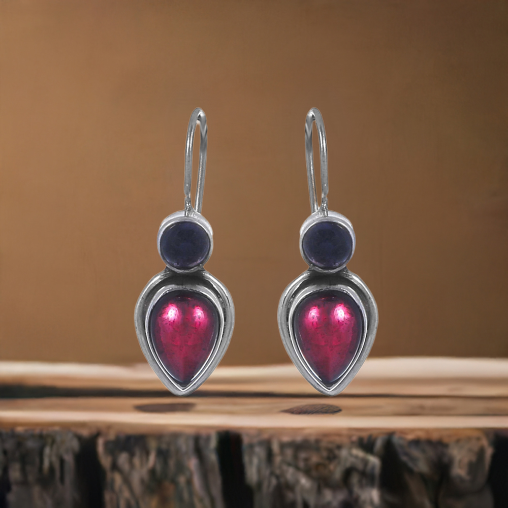 Natural Semi Precious Gemstone Earring In Sterling Silver Jewelry 925SE202