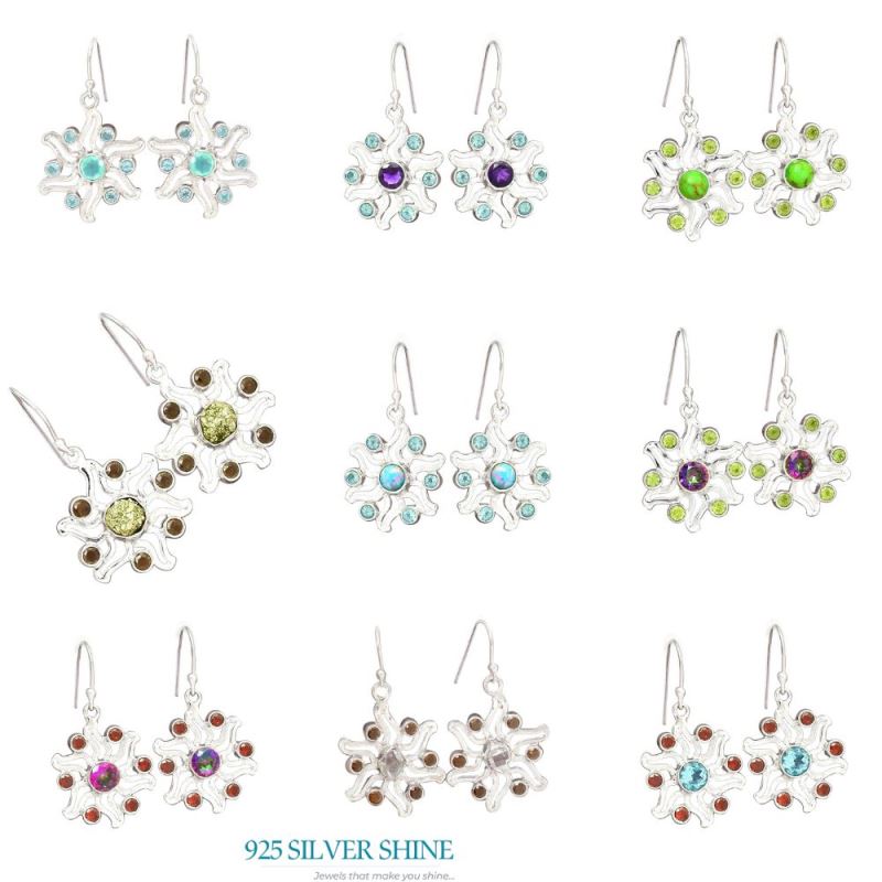 925 Sterling Silver Earrings In Natural Peridot Gemstone 925SE2035_2