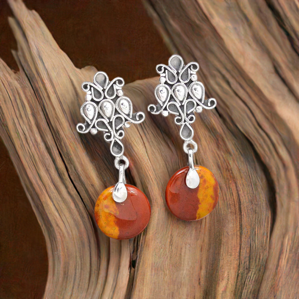 925 Sterling Silver Earrings In Mookaite Gemstone Jewelry 925SE2060