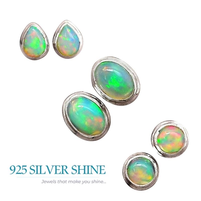 925 Sterling Silver Handmade Earrings In Opal Gemstone Jewelry 925SE2065_6