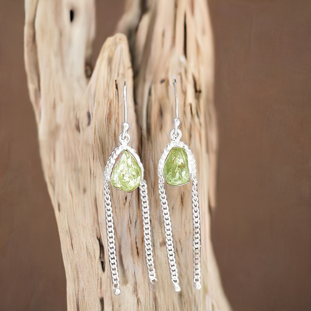 925 Sterling Silver Earrings In Prehnite Gemstone Jewelry 925SE2070