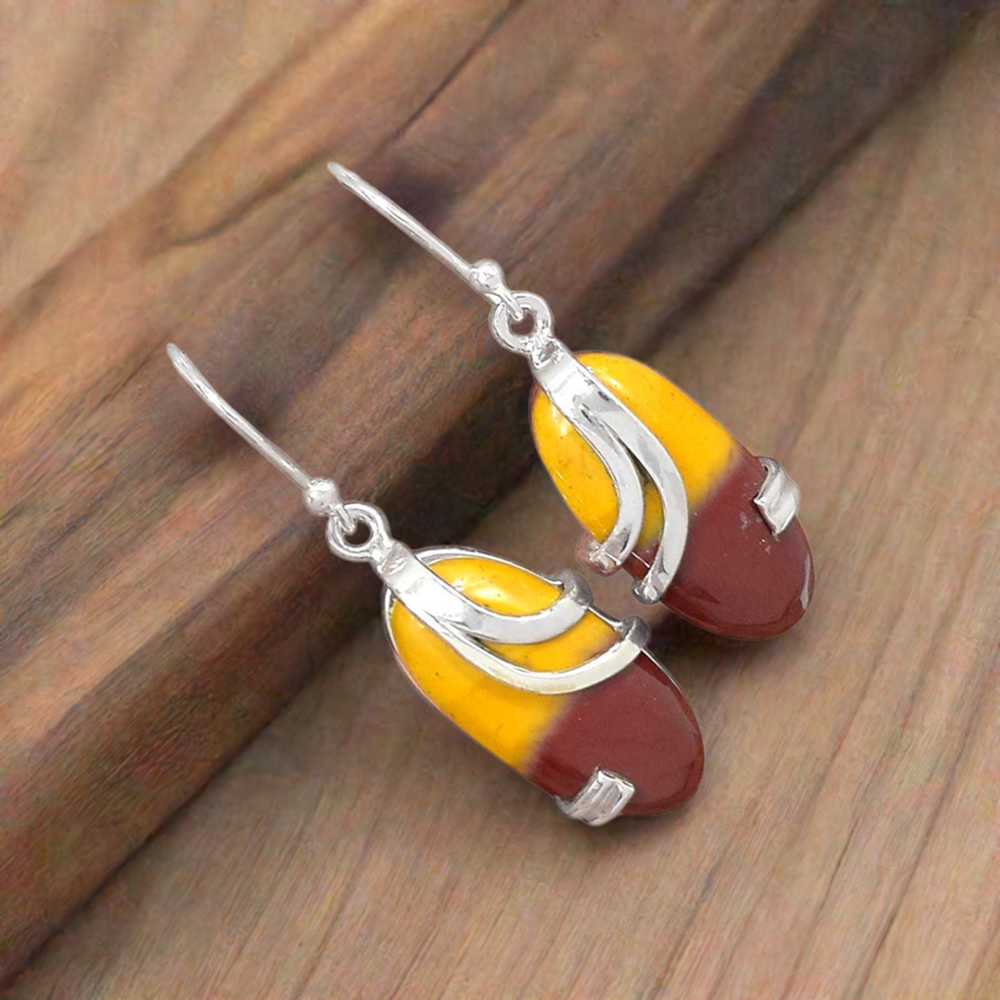 925 Sterling Silver Handmade Earrings In Mookaite Gemstone Jewelry 925SE2084