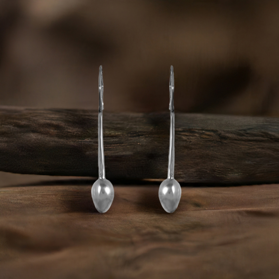 Sterling Silver Handmade Plain Earrings 925SE209_0