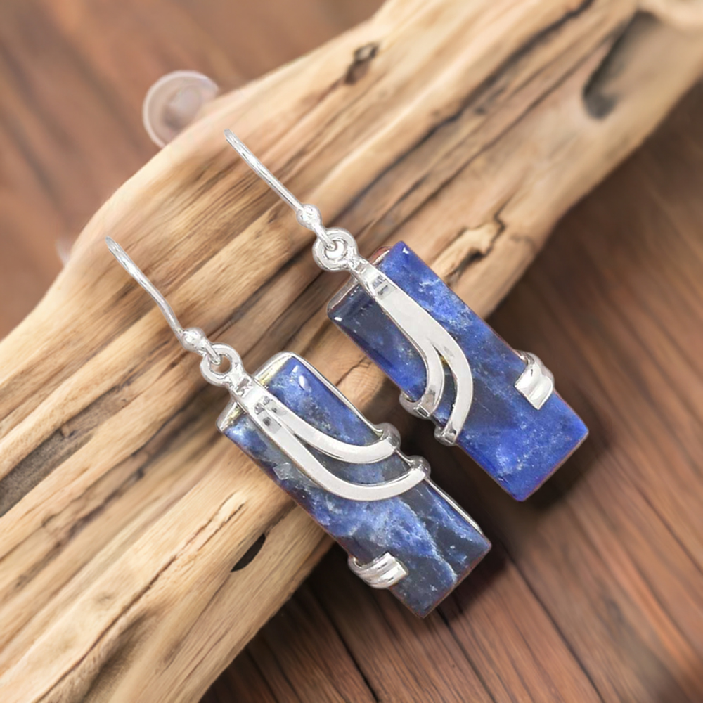 925 Sterling Silver Handmade Earrings In Pietersite Gemstone Jewelry 925SE2090