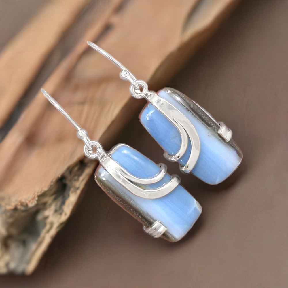 925 Sterling Silver Handmade Earrings In Agate Gemstone Jewelry 925SE2091