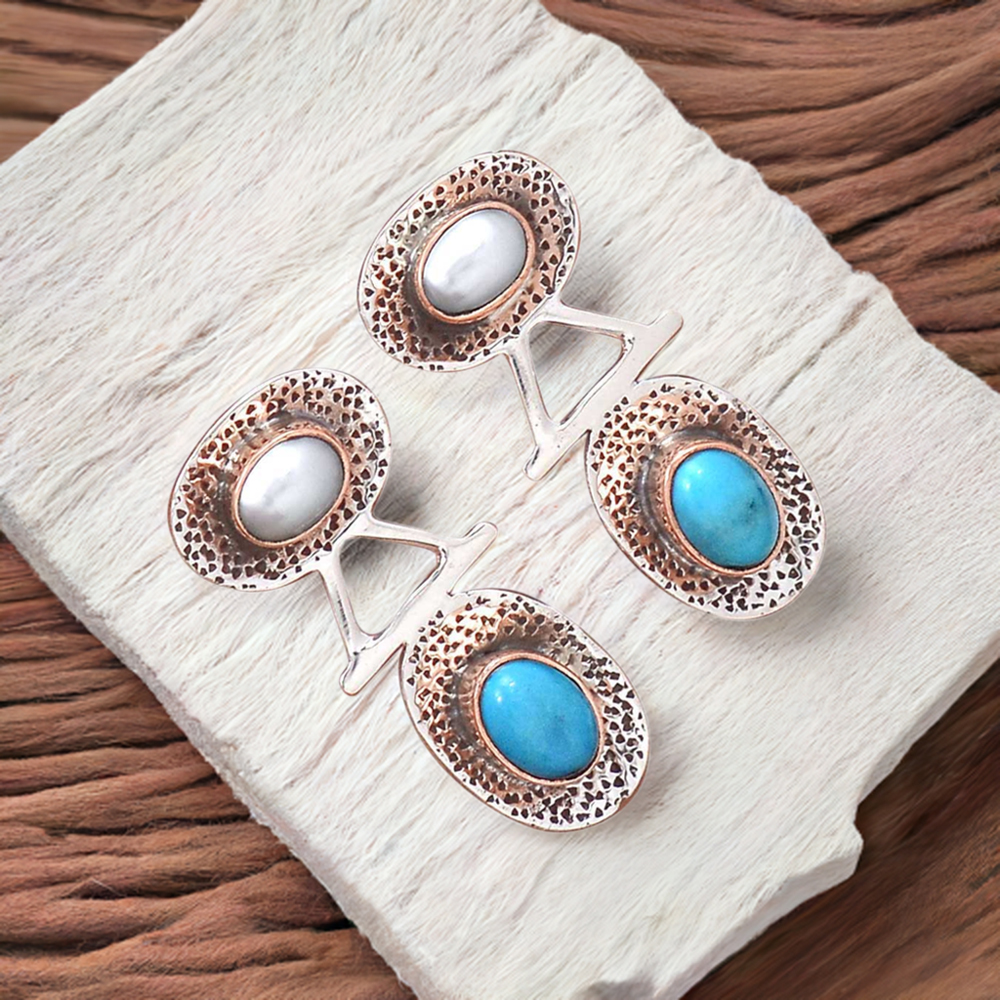 925 Sterling Silver Earrings In Natural Multi Gemstone 925SE2120