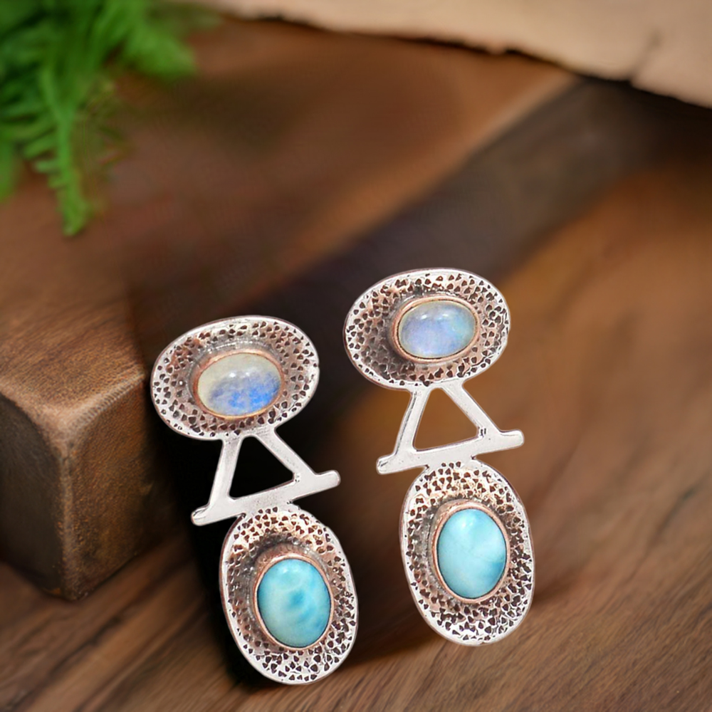 Genuine Multi Gemstone Earrings In 925 Sterling Silver Jewelry 925SE2134