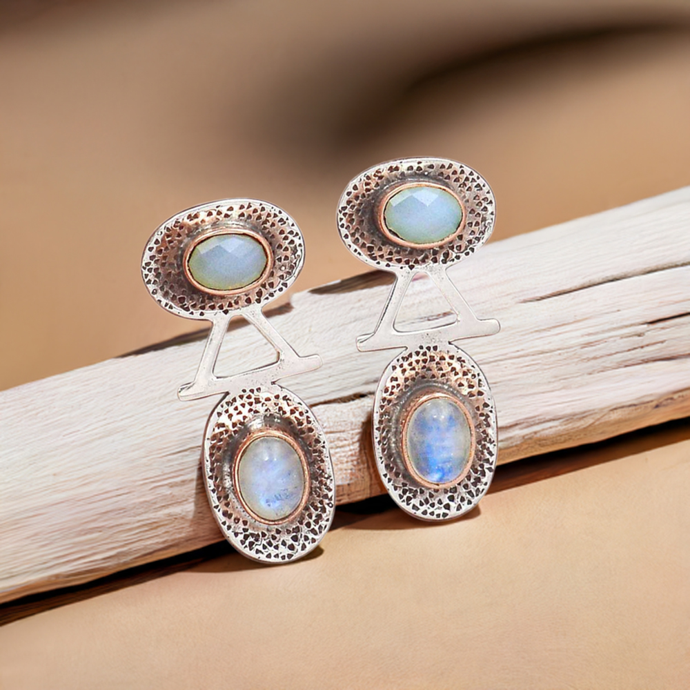 Natural Multi Gemstone Earrings In 925 Sterling Silver Jewelry 925SE2135