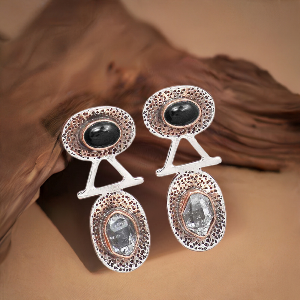 Semi Precious Multi Gemstone Earrings In 925 Sterling Silver Jewelry 925SE2136