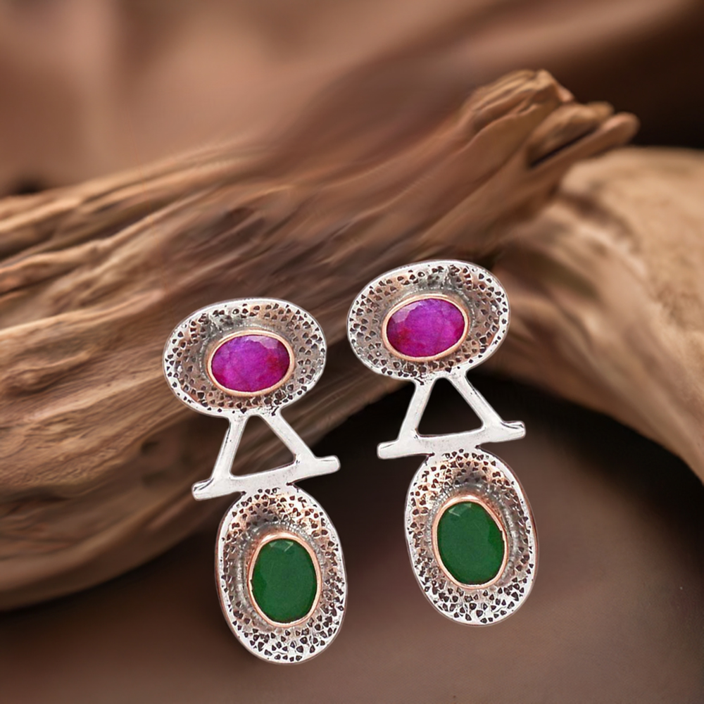 925 Sterling Silver Earrings In Multi Gemstone Jewelry 925SE2138