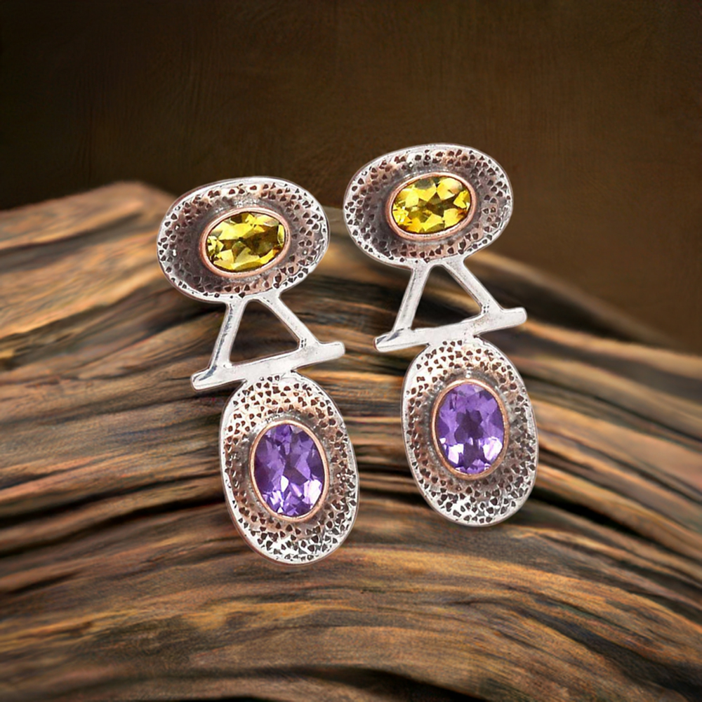 925 Sterling Silver Earrings In Multi Gemstone Jewelry 925SE2139