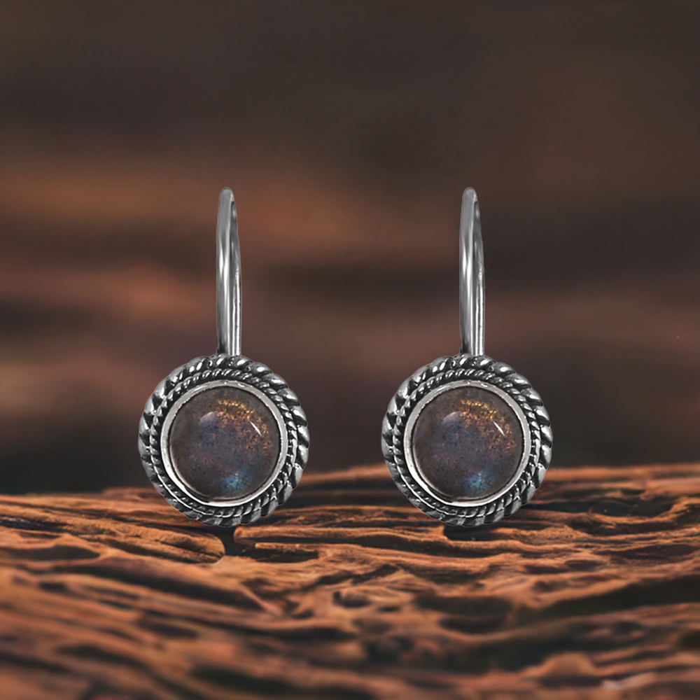 Labradorite Gemstone Earrings In 925 Sterling Silver Jewelry 925SE214