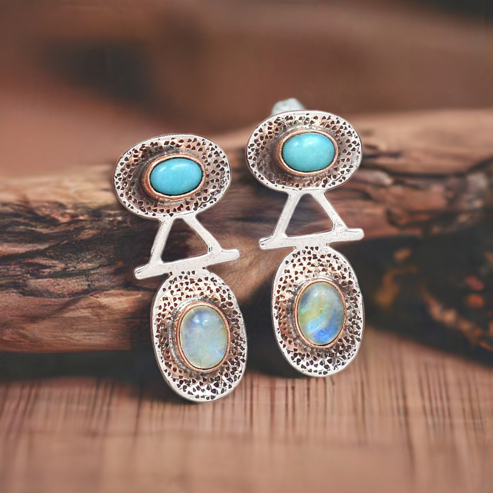 925 Sterling Silver Earrings In Multi Gemstone Jewelry 925SE2140