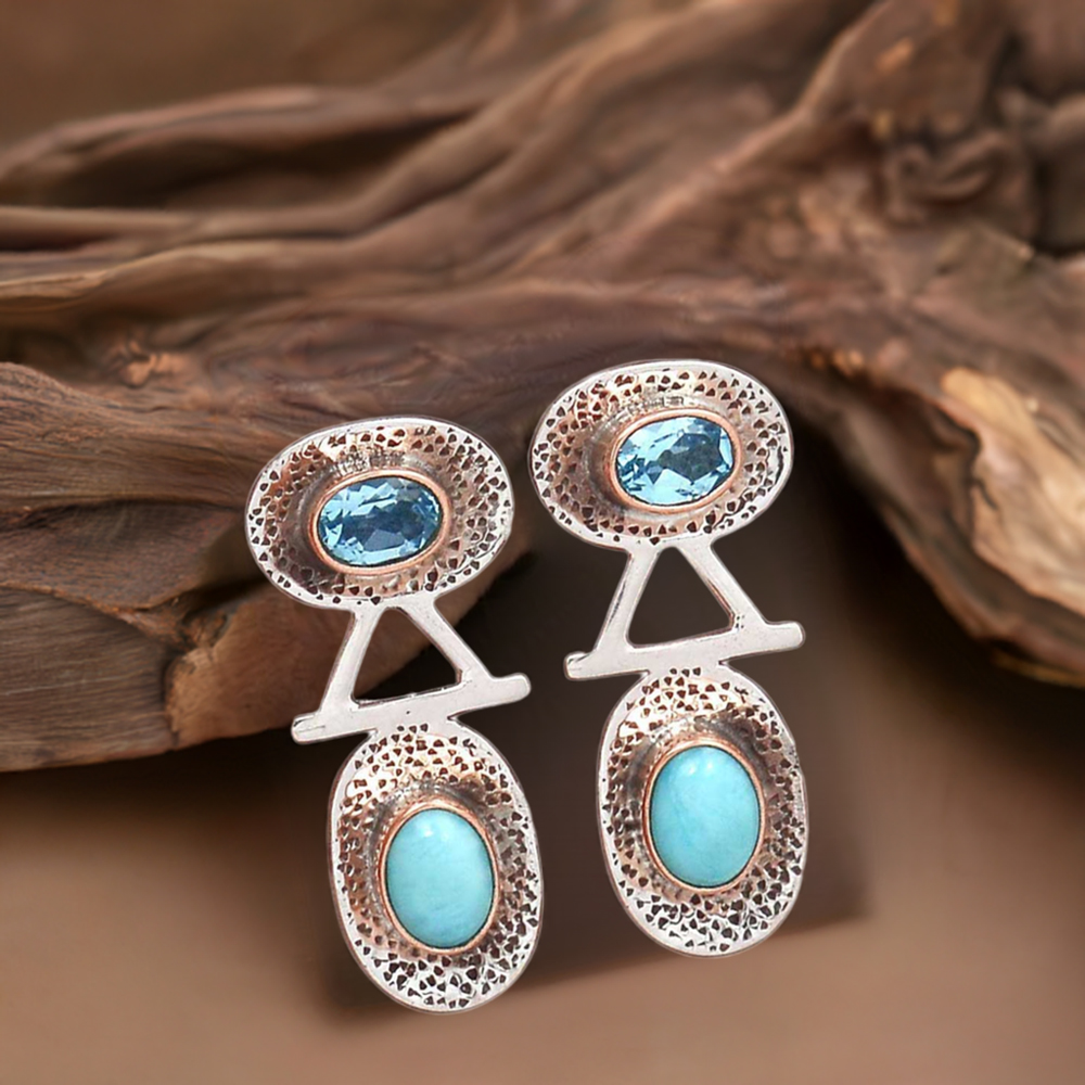 925 Sterling Silver Earrings In Multi Gemstone Jewelry 925SE2148