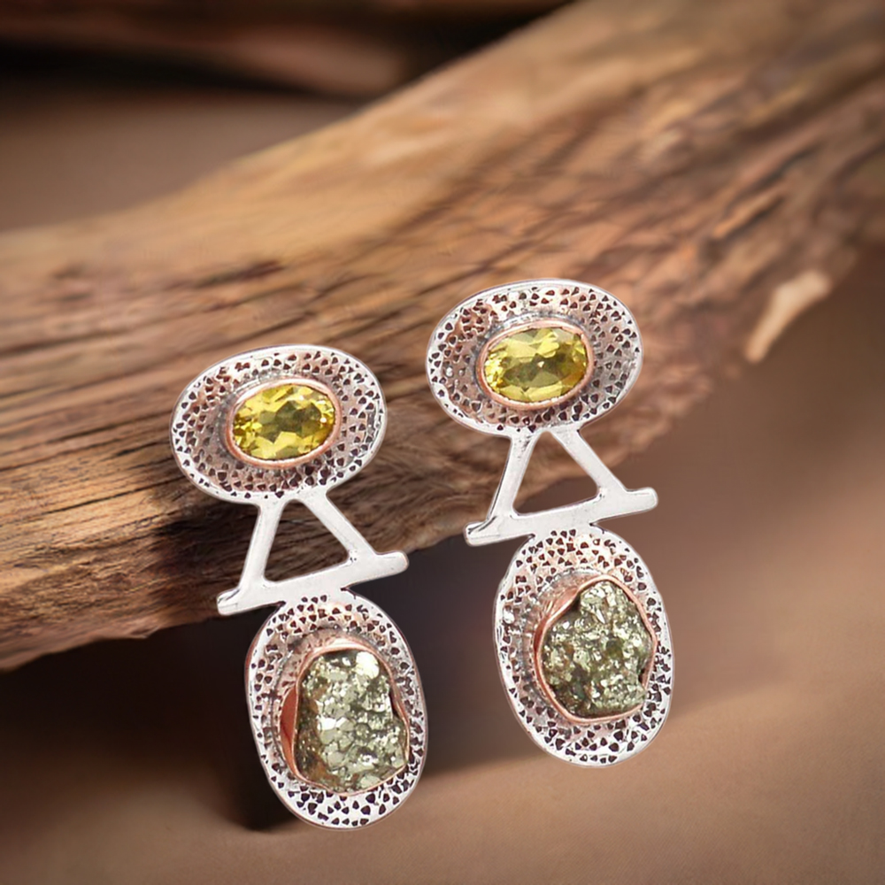 925 Sterling Silver Handmade Earrings In Multi Gemstone Jewelry 925SE2154