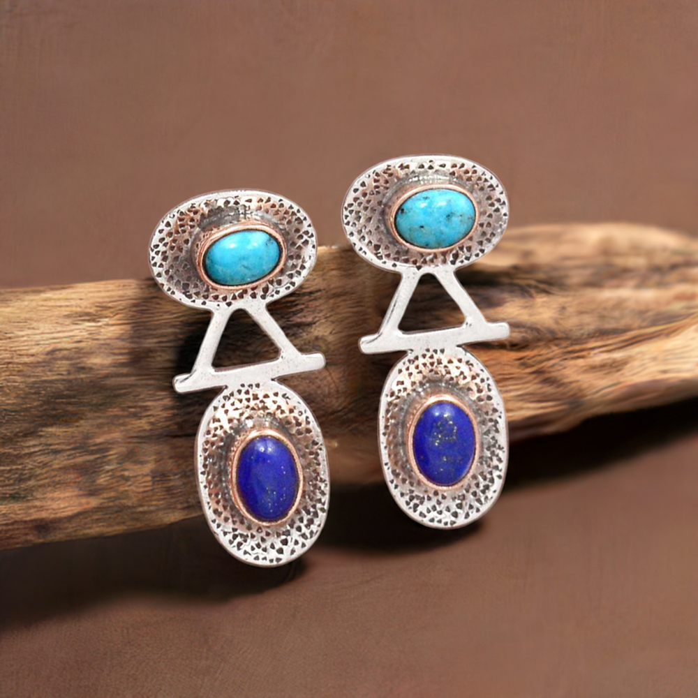 925 Sterling Silver Handmade Earrings In Multi Gemstone Jewelry 925SE2156