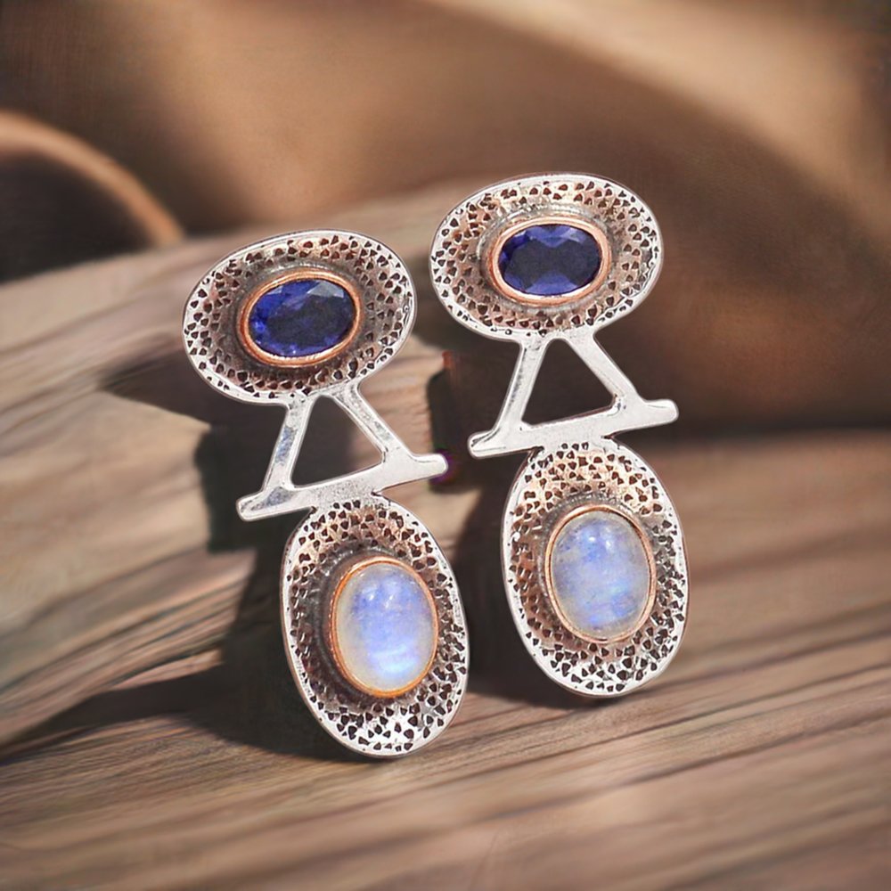 925 Sterling Silver Earrings In Multi Gemstone Jewelry 925SE2158