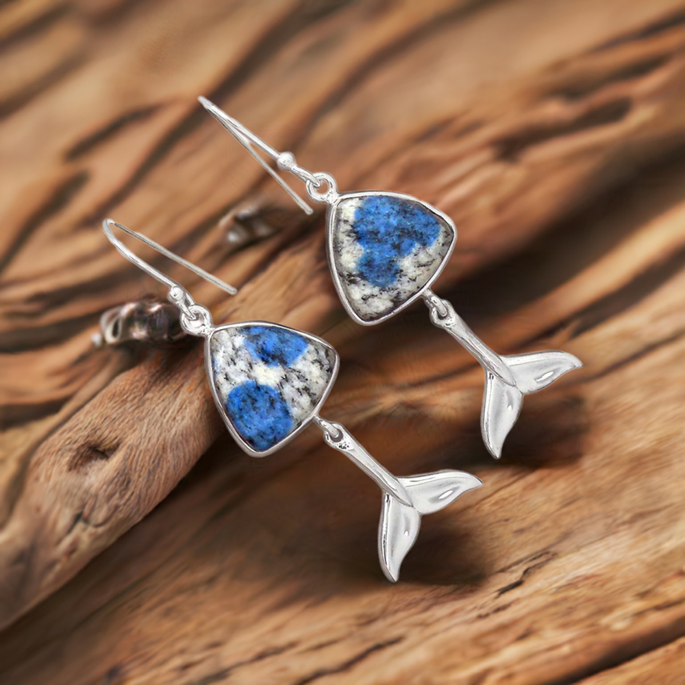 Fine 925 Sterling Silver Earrings In Genuine K2 Gemstone 925SE2180