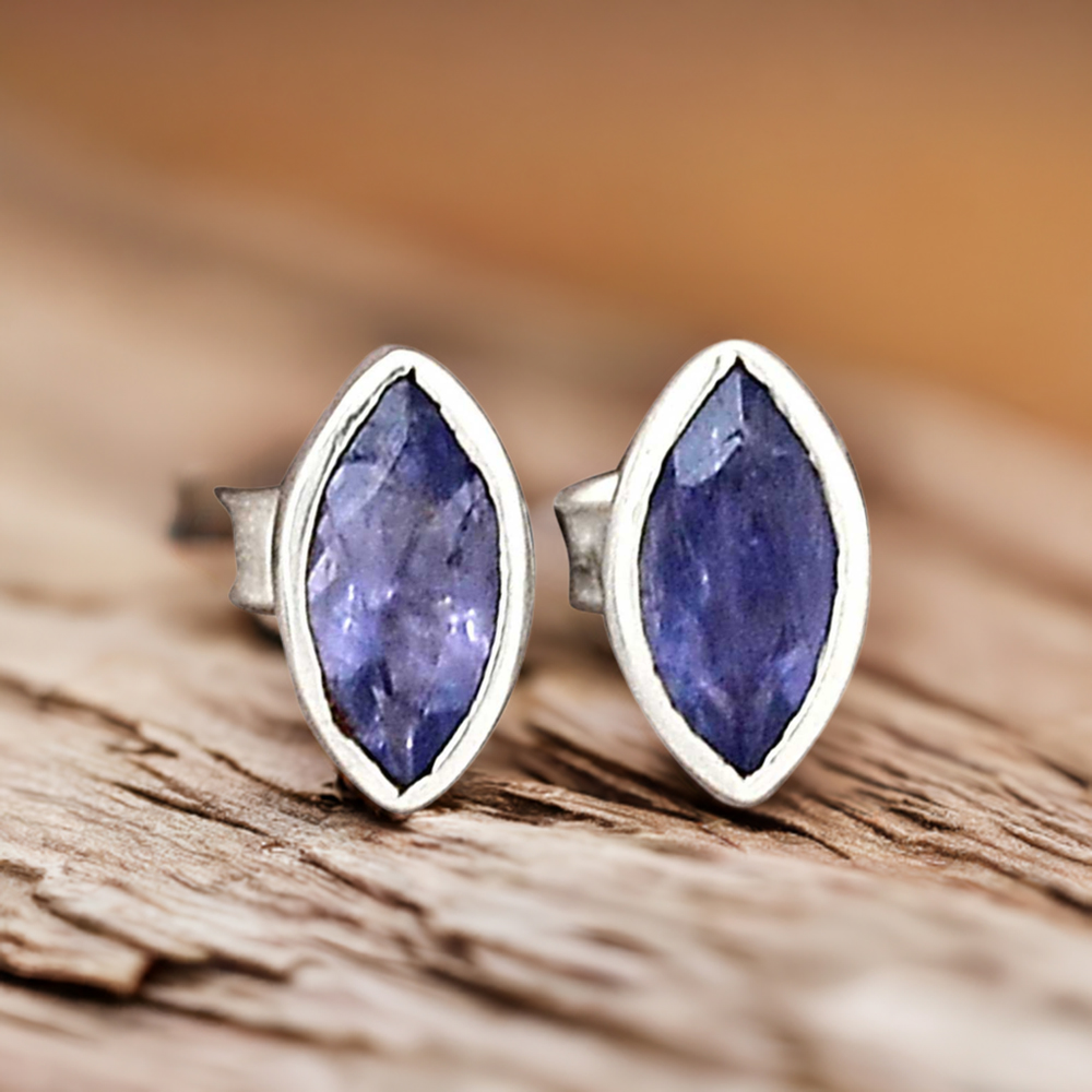 925 Sterling Silver Earrings In Iolite Gemstone Jewelry 925SE2217