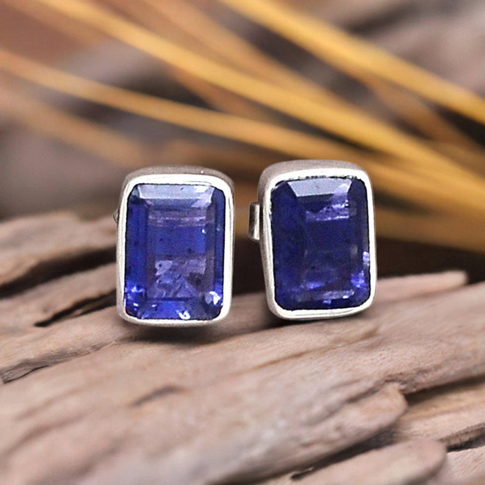 925 Sterling Silver Earrings In Iolite Gemstone Jewelry 925SE2217_0