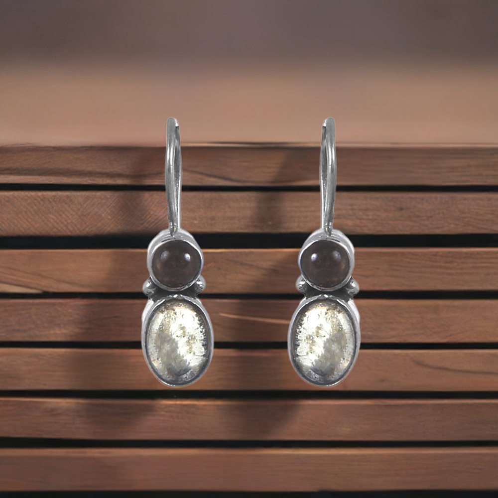 Solid 925 Silver Earrings In Natural Citrine Gemstone 925SE223