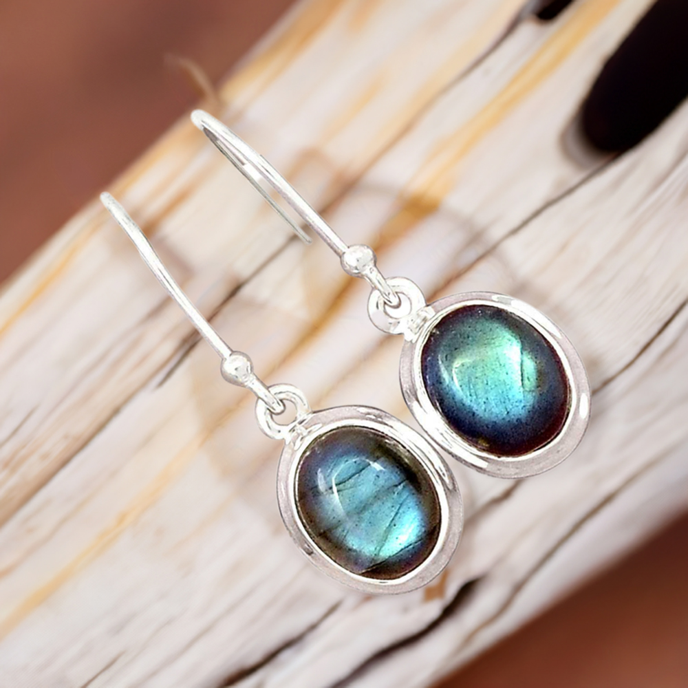 925 Sterling Silver Handmade Earrings In Labradorite Gemstone Jewelry 925SE2241