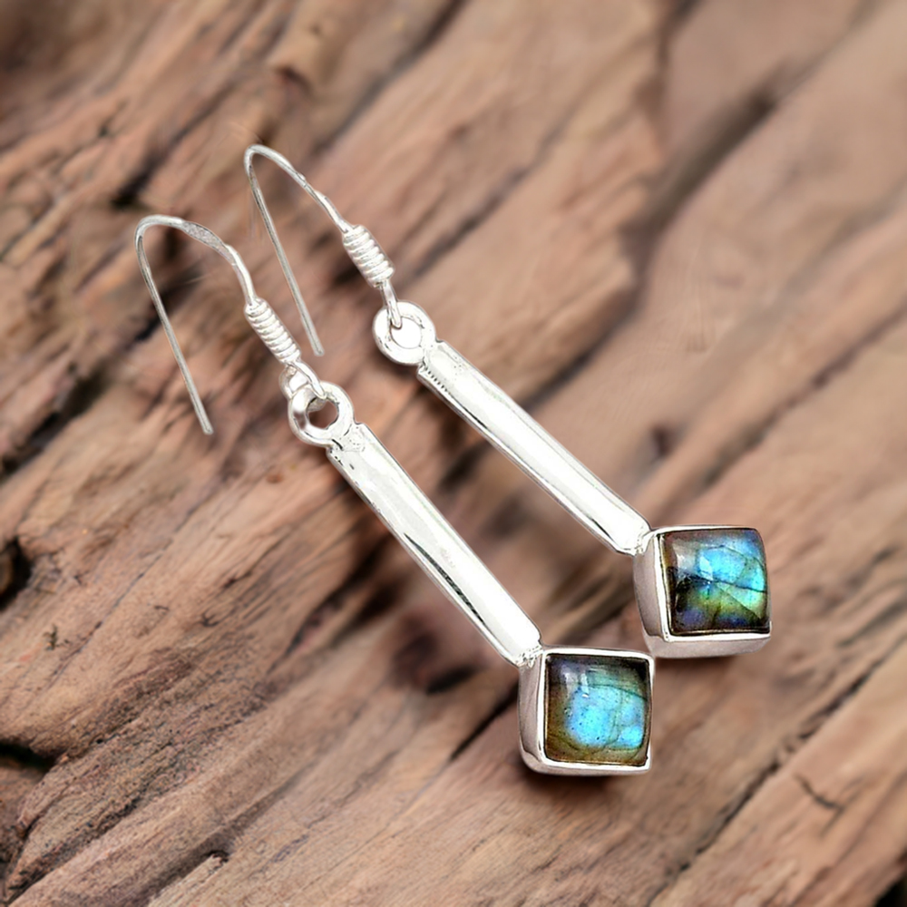 925 Sterling Silver Handmade Earrings In Labradorite Gemstone Jewelry 925SE2242