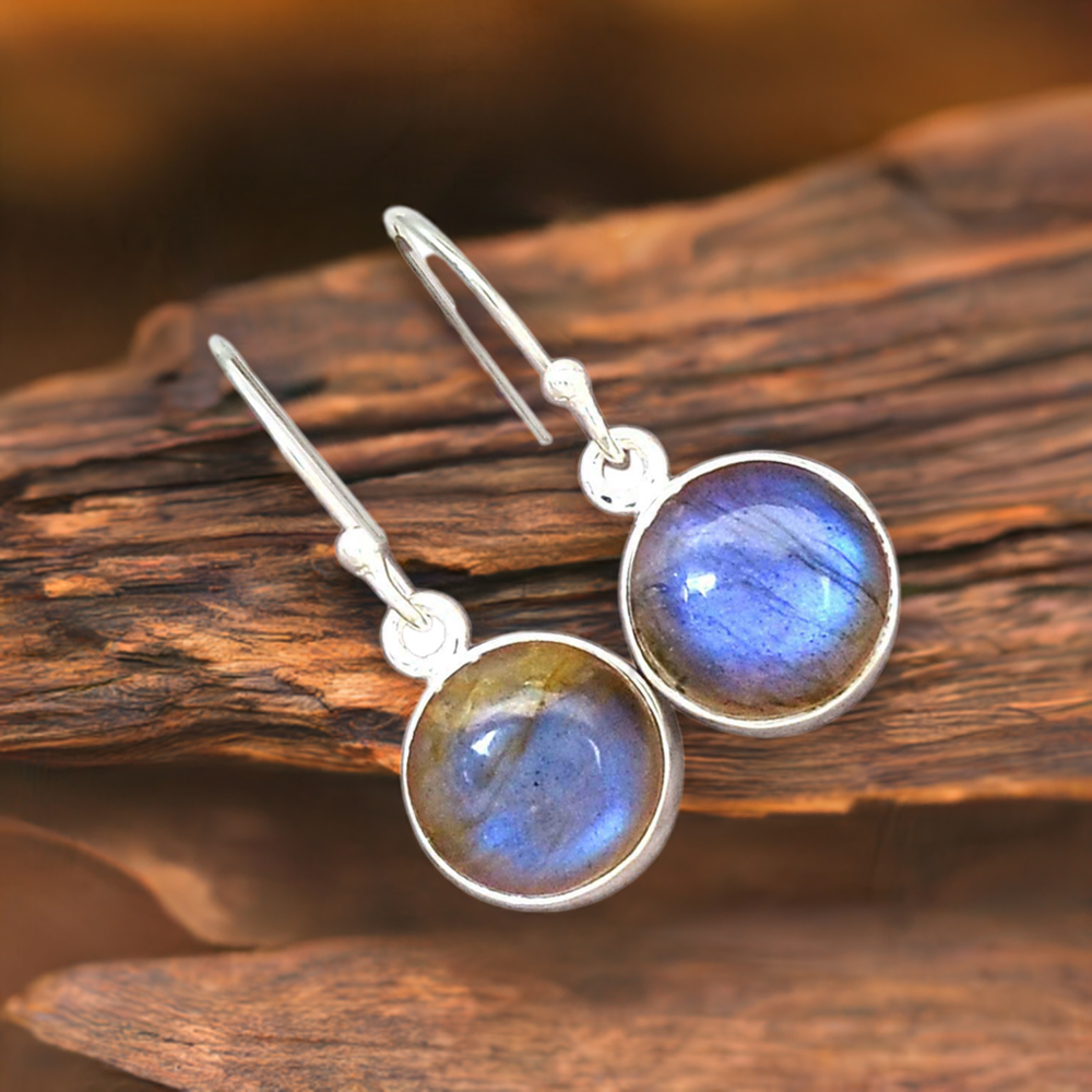 925 Sterling Silver Handmade Earrings In Labradorite Gemstone Jewelry 925SE2244