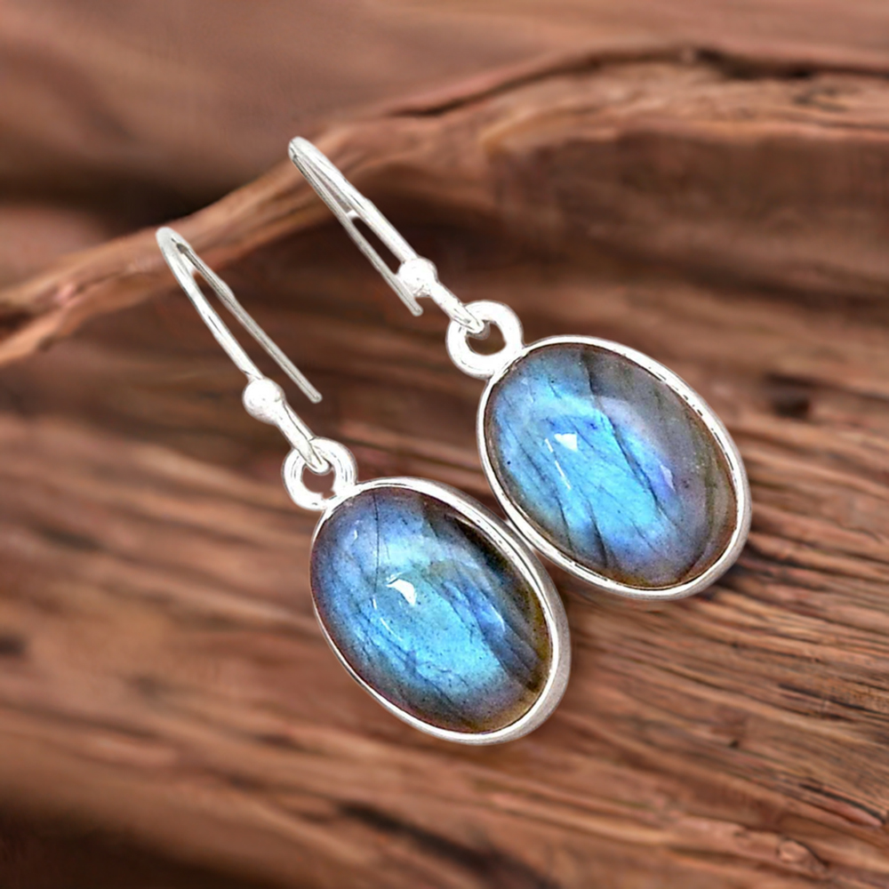 925 Sterling Silver Handmade Earrings In Labradorite Gemstone Jewelry 925SE2245