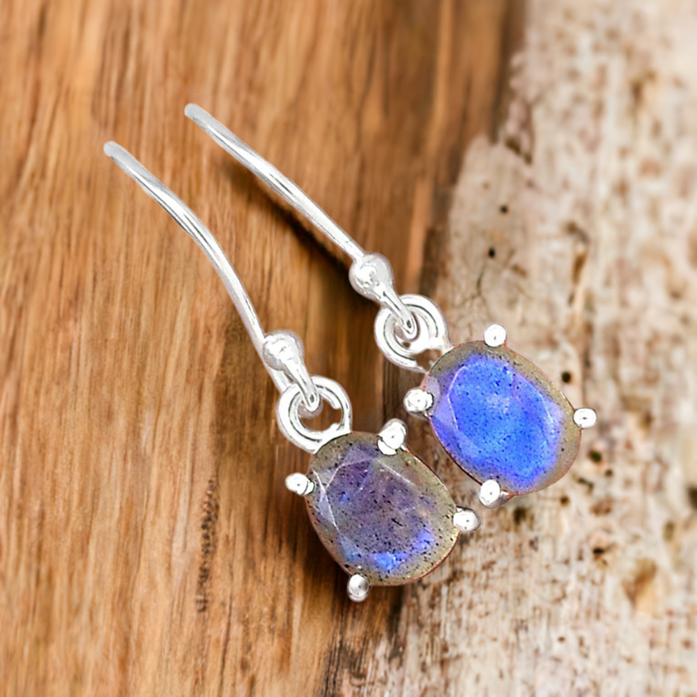 925 Sterling Silver Handmade Earrings In Labradorite Gemstone Jewelry 925SE2246