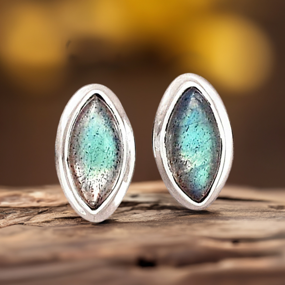 925 Sterling Silver Handmade Earrings In Labradorite Gemstone Jewelry 925SE2247