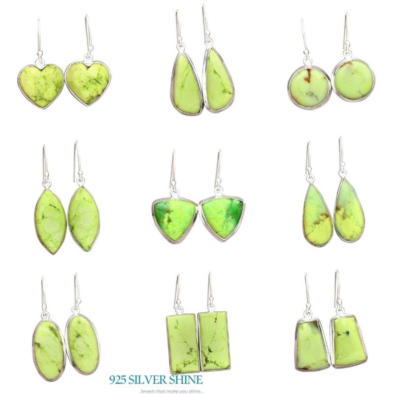 Semi Precious Agate Gemstone Earrings In Fine 925 Sterling Silver 925SE2267_3