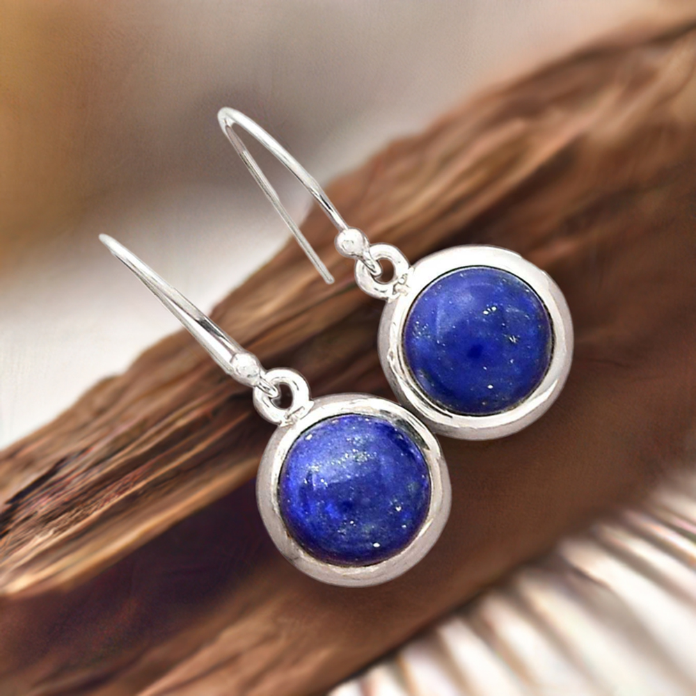 925 Sterling Silver Earrings In Natural Lapis Gemstone 925SE2272