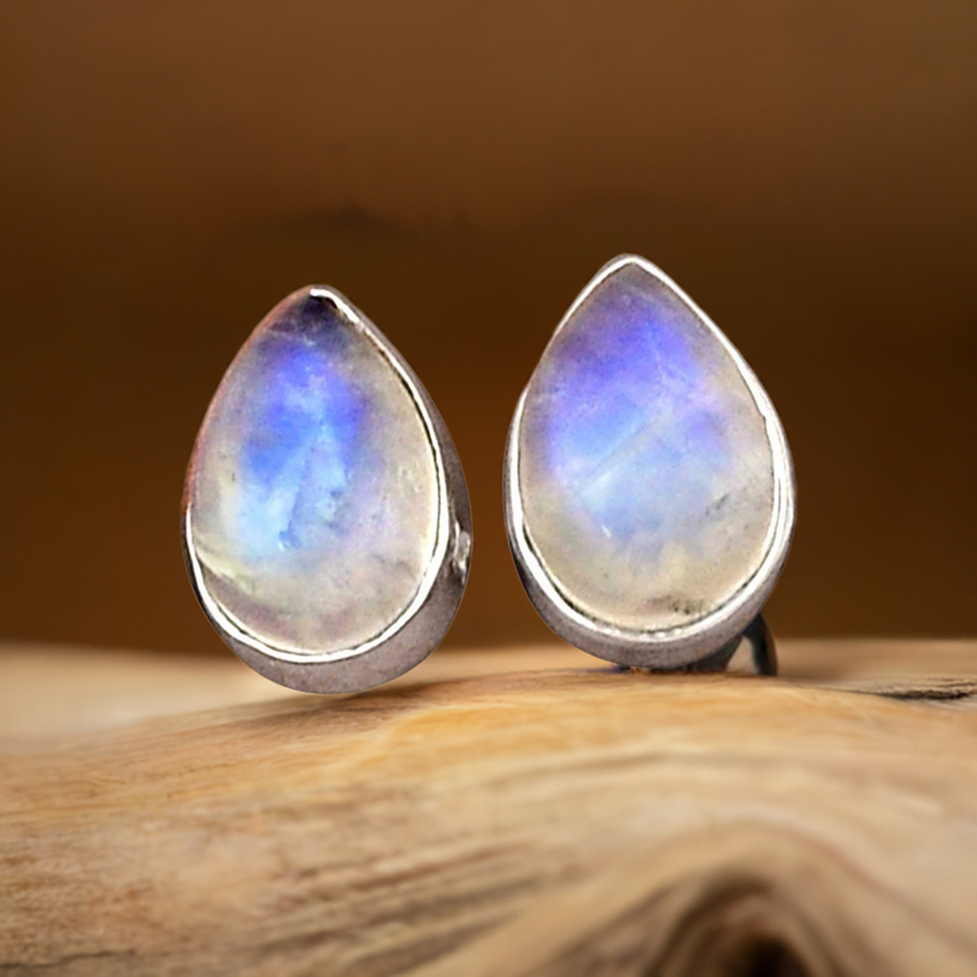 Semi Precious Rainbow Moonstone Earrings In 925 Sterling Silver Jewelry 925SE2291_0