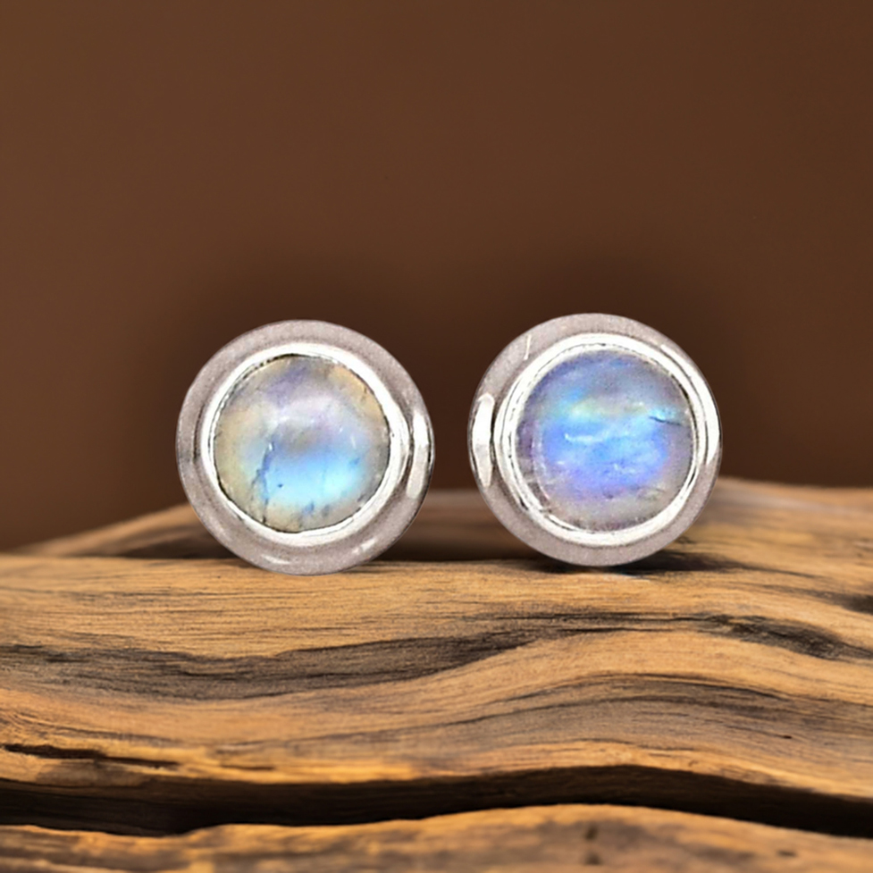 Semi Precious Rainbow Moonstone Earrings In 925 Sterling Silver Jewelry 925SE2294_0