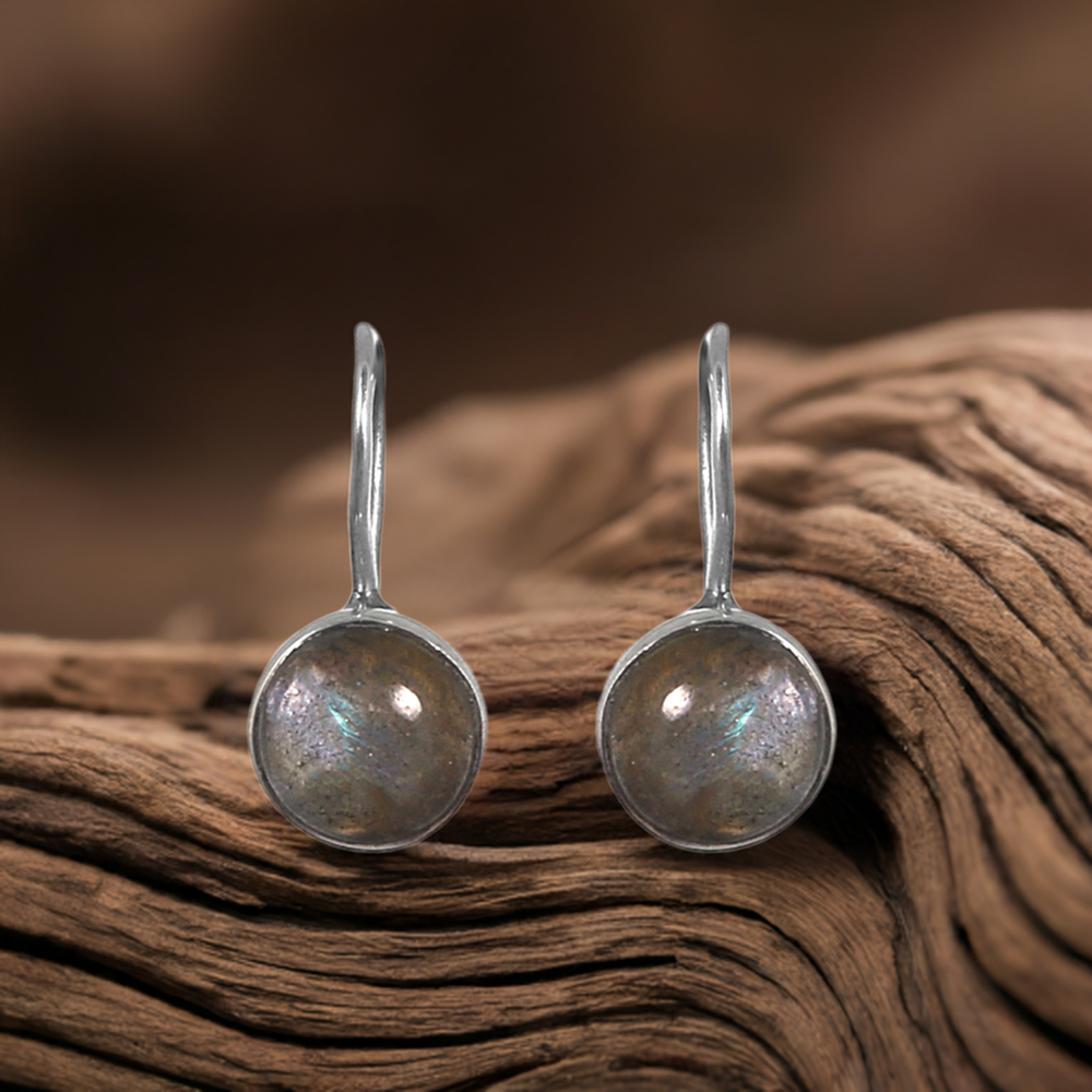 Semi Precious Labradorite Gemstone Earrings In 925 Sterling Silver 925SE230