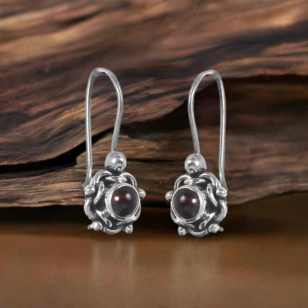 Natural Pearl Gemstone Earrings In Solid 925 Silver 925SE232