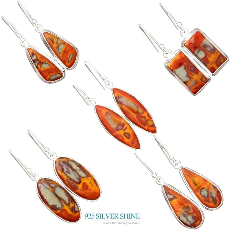 925 Sterling Silver Handmade Earrings In Noreena Jasper Gemstone Jewelry 925SE2323_8