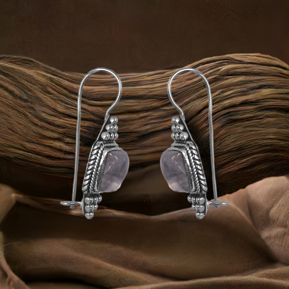 Semi Precious Rainbow Moonstone Earrings In Fine 925 Sterling Silver 925SE236_0