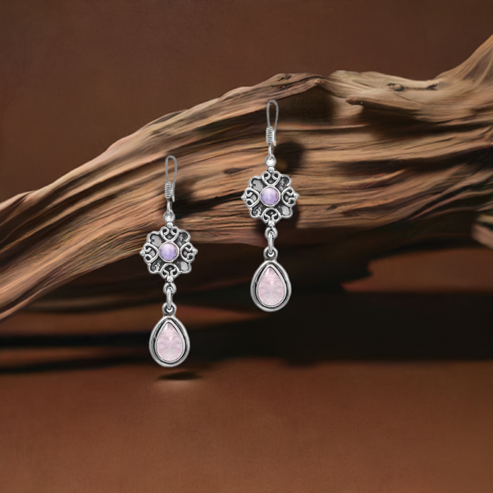 Natural Rainbow Moonstone Handmade Earring In 925 Sterling Silver 925SE24