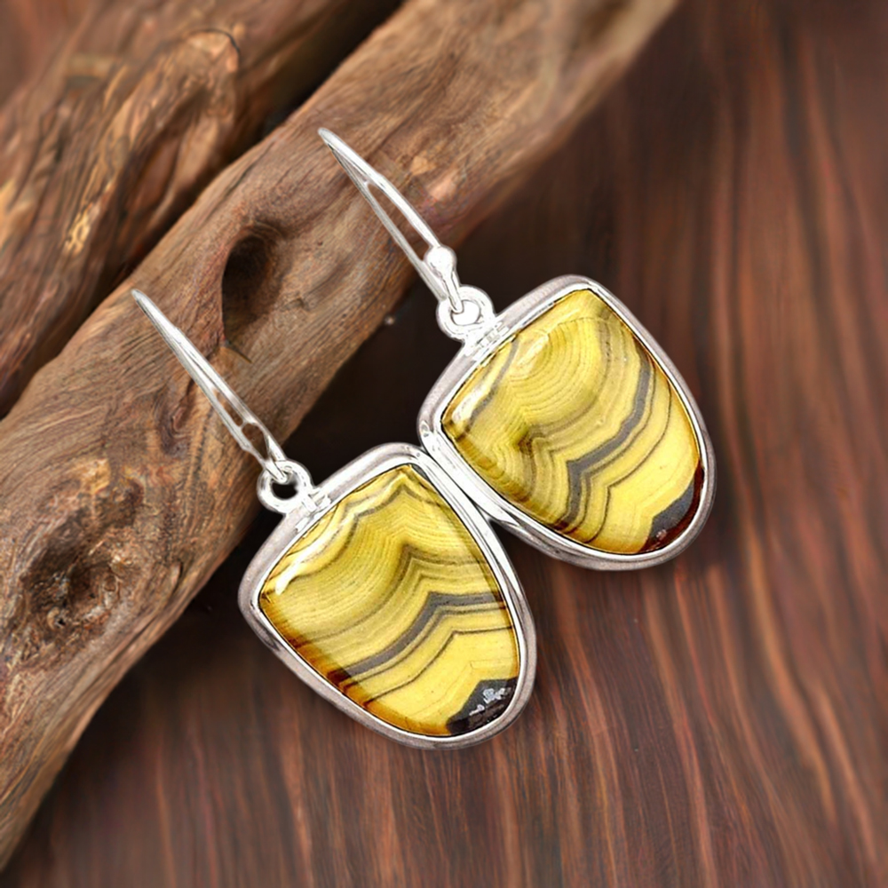 925 Sterling Silver Handmade Earrings In Schalenblende Gemstone Jewelry 925SE2405