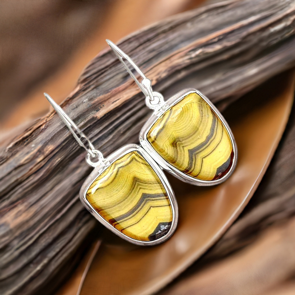 925 Sterling Silver Handmade Earrings In Schalenblende Gemstone Jewelry 925SE2405_0