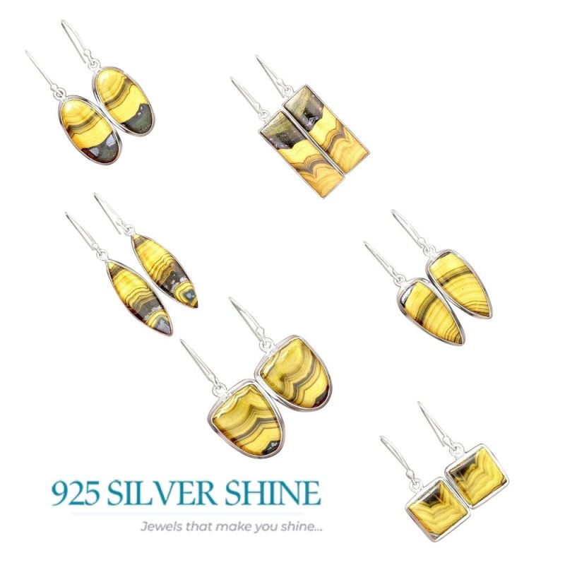 925 Sterling Silver Handmade Earrings In Schalenblende Gemstone Jewelry 925SE2405_8