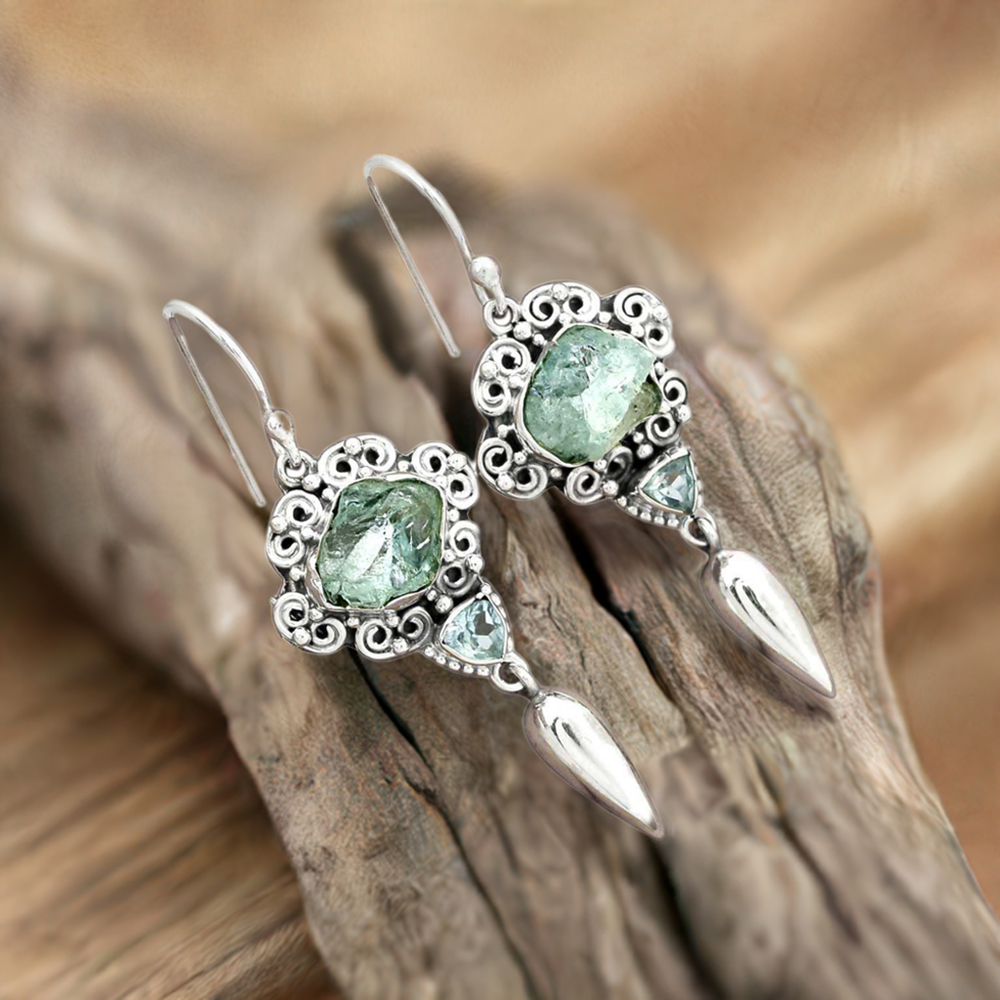 925 Sterling Silver Earrings In Semi Precious Multi Gemstone 925SE2428