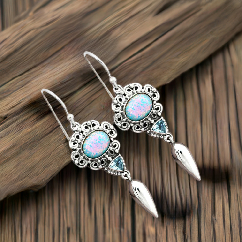 925 Sterling Silver Earrings In Semi Precious Multi Gemstone 925SE2434