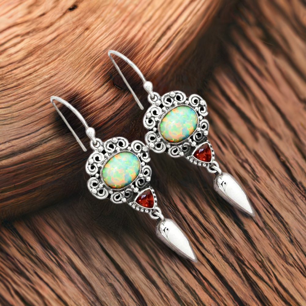 925 Sterling Silver Earrings In Natural Multi Gemstone 925SE2436