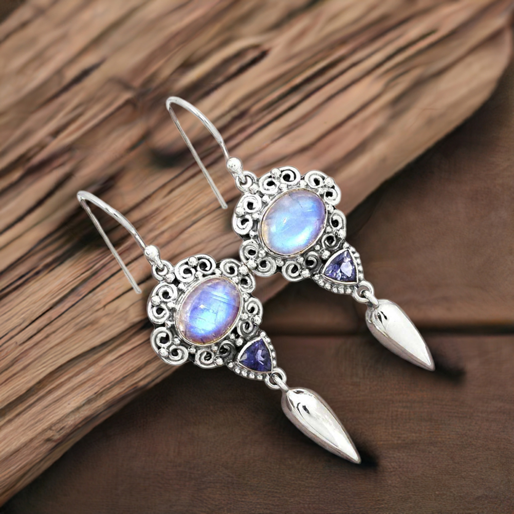 925 Sterling Silver Earrings In Semi Precious Multi Gemstone 925SE2437