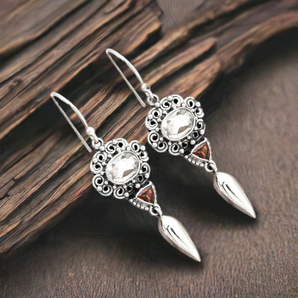 Genuine Multi Gemstone Earrings In 925 Sterling Silver Jewelry 925SE2444